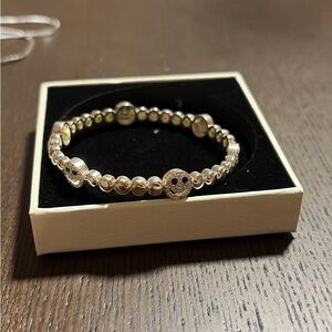 Lisa Gozlan Happy Face Mixer Bracelet Silver - 7”